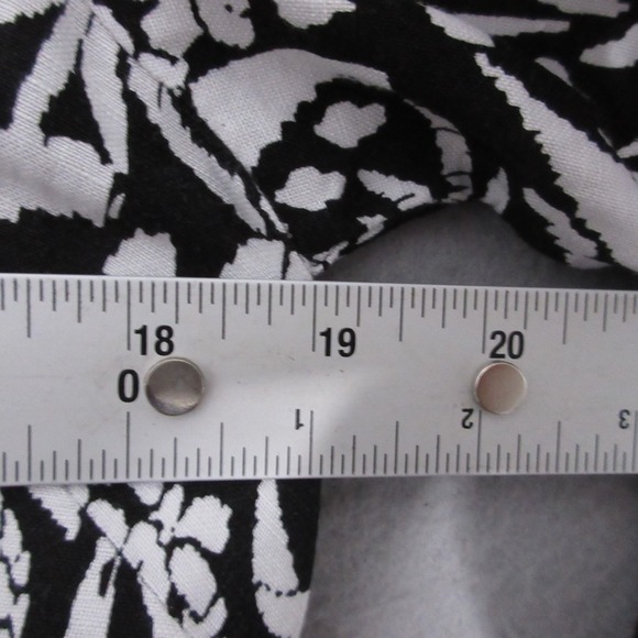 LOFT Shirt Dress 10 Black White Pineapple Belted Midi Linen Blend Coastal Button - Picture 7 of 10